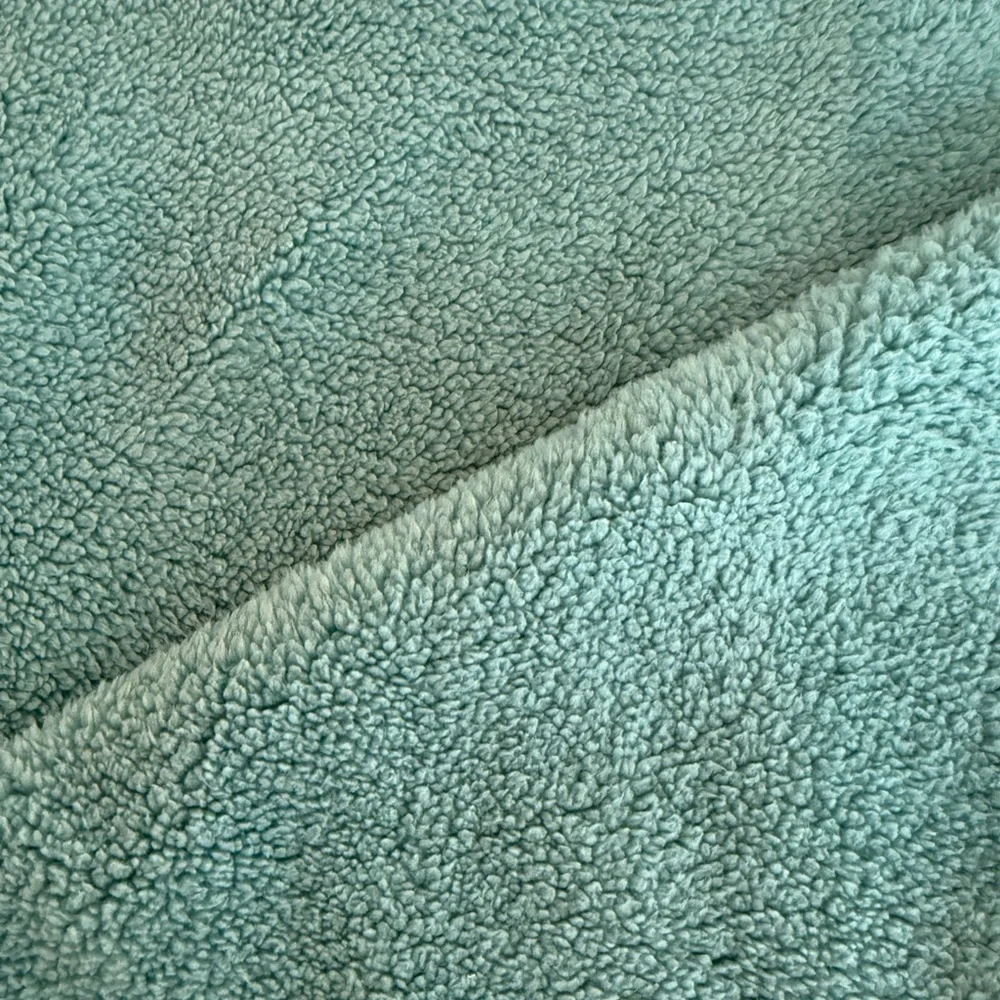 West Elm Light Teal and White Baby Blanket